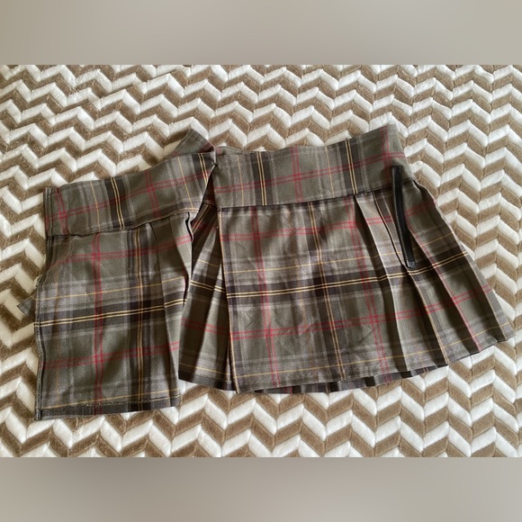 Aqua Cutest Plaid Tartan Pleated Mini Wrap Skirt Sz M - Picture 10 of 12